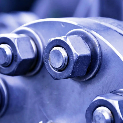 Close-up of a bolted structure with M10 Flat Washer Set Beefy Black Oxidized Carbon Steel 10 Pcs Fits M10 Bolts 20 X 2mm