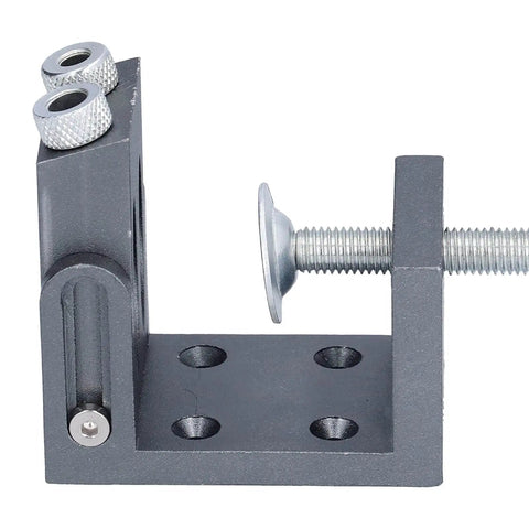 15 Degree Pocket Hole Jig With Auto Tightening Clamp For Woodworking Aluminum Alloy Drilling Locator side view