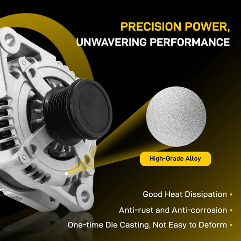 High Output 150 Amp 12V Alternator With CW 7 Groove Pulley 3.5L 2.7L For Sienna 2007 Through 2016, Highlander 2011 Through 2016