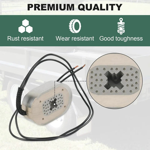 12-inch electric trailer brake magnet kit with dual black wires and metal mounting plate