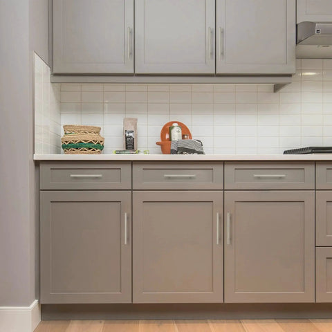 Modern kitchen cabinets with 30 Pack Brushed Nickel Cabinet Pulls 7-3/8 Inch Total Length 1/2 Inch Diameter 5 Inch Center to Center