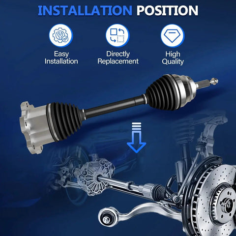 Front CV Axle Pair For 2007-2020 Chevy Silverado 1500 Suburban 1500 Tahoe Avalanche And Cheyenne 4WD Shaft Assembly Replacement Tough Durable Heavy Duty Beefed Up Performance Upgrade