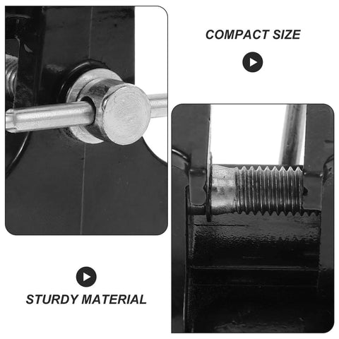 Close-up view of sturdy material and compact size of Tiny Bench Vise With Suction Base For Portable Table Mount, Quick Install Clamp.