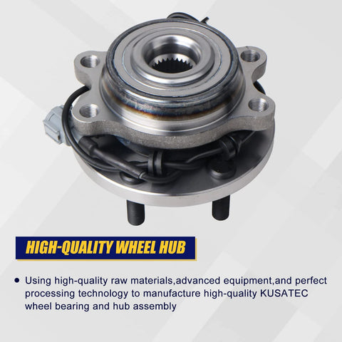 Front Wheel Bearing And Hub Assembly Direct Fit For Nissan Frontier 2005-2017, Pathfinder 2005-2012, Xterra 2005-2015, Suzuki Equator 2009-2012 4x4 6 Lug ABS Compatible