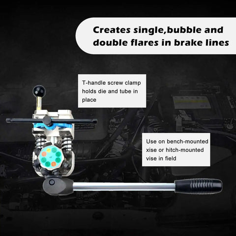 Pro Grade Brake Line Flaring Tool Kit with 37 and 45 Degree Flare Sets for precise flaring on brake lines, tool close-up view