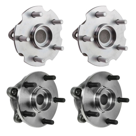 Front And Rear Wheel Bearing And Hub Assembly Set Four Piece Kit With Two Front Hubs And Two Rear Hubs For 2013 2018 Toyota RAV4 FWD 2006 2012 RAV4 V6 3.5L FWD And 2011 2016 Scion tC Manual Transmission.