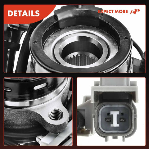 Front Right Wheel Bearing And Hub Assembly With ABS For Chevrolet Colorado 2004 2008 And GMC Canyon 2004 2008 Plus Isuzu i 350 2006 And i 370 2007 2008 4WD 6 Lug Compatible, close-up view