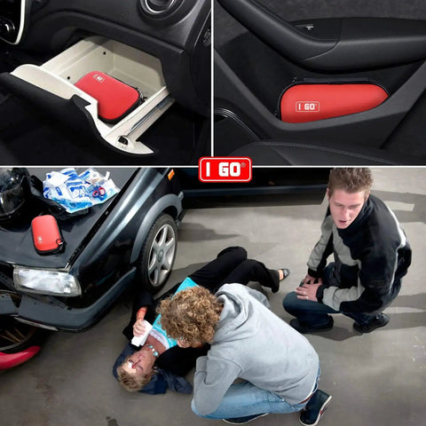 85 Piece Hard Shell Mini Compact First Aid Kit For Grab And Go Travel And Outdoor Adventures in car compartments and emergency use