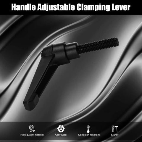 Set Of 2 Adjustable Clamping Lever Handles M8x20mm Quick Release Bolts Black Oxide Carbon Steel Male Threaded Stud