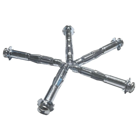 Hollow Wall Anchors Bolts 1/8 Inch Short 50 Pcs For Wall Thickness 3/8 To 1/2 Inch With Spider Leg Expansion in star formation