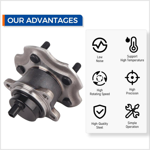 Pair 512372 Rear Wheel Hub Bearing Assembly Fits Lexus HS250h NX200t NX300 NX300h Scion IM TC Corolla IM RAV4 FWD Rear Left And Right Pair