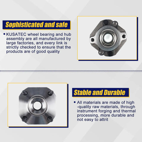 Front Wheel Bearing And Hub Assembly 513297 For 2007 To 2012 Nissan Sentra ABS Front Position Four Lug Bolts Replacement Fits 2.0L Models