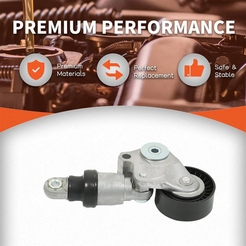 Mazda Timing Belt Tensioner and Bearing Pulley Kit for Mazda 3 6 CX 3 CX 5 2011 2017 2.0L 2.5L PE03 15 980B PE03 15 980A PE7W 15 980 Direct Fit And Bulletproof Reliability For Your Mazda Engines, shown next to engine performance icons.