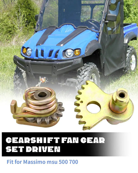 Gearshift Fan Gear Set Replacement for Massimo MSU 500 700 beside UTV in grass