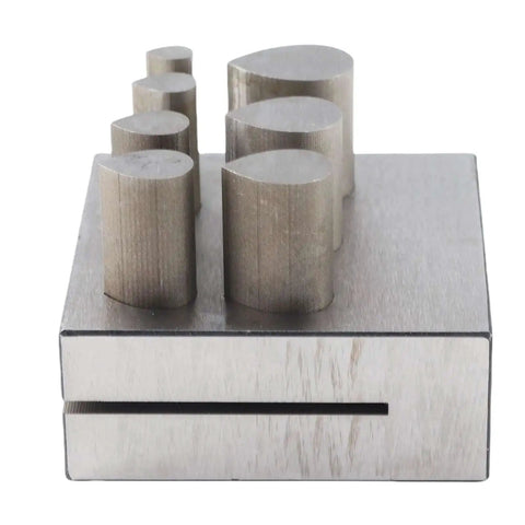 Disc Cutter Set For Jewelry Making With Seven Drop Shaped Dies Flat Bottom Punch Tool Pro Grade 45 Steel Ideal For Brass Gaskets