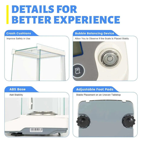 Details of Hyper Accurate 0.0001g Analytical Balance With LCD Display 18 Units USB RS232 Interface