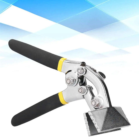 Heavy Duty Sheet Metal Bender And Seamer Tool for roofing panels with flat nose crimping forceps, manual bending tool on white background.