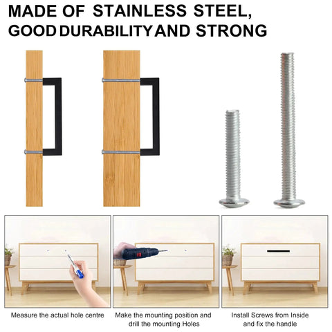 Matte Black Cabinet Pulls 20 Pack Square Drawer Pulls Stainless Steel Kitchen Cupboard Handles and installation guide
