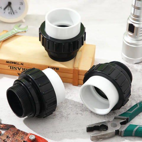 Briwooody 4 Pcs MIP 2 in Hi Temp PVC pool pump unions, black collars, white inserts for Pentair Whisperflo/Intelliflo