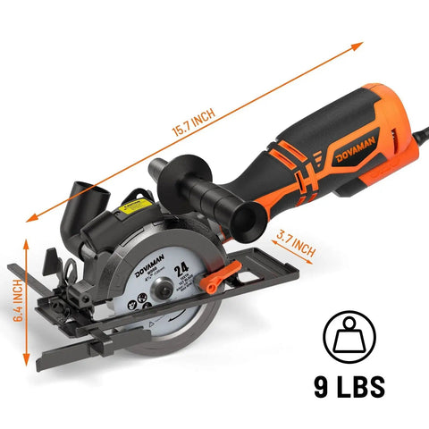 Beast Mode Circular Saw 5.8A With Laser Guide And Metal Handle Includes Six Blades For Wood Plastic Metal And Tile Model MCS01A