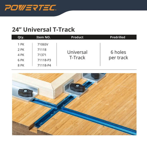 3 Inch T Track Intersection Kit With Predrilled Mounting Holes For Universal T Track System, installed on wooden surface