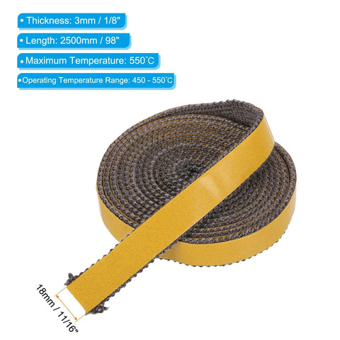PATIKIL wood stove gasket roll, 98 inches long, 3 mm thick, graphite fiberglass, self-adhesive black seal rope