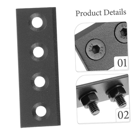 Versatile Barn Door Track Connectors Black Sliding Door Hardware Heavy Duty Flat Fixing Plate close-up details