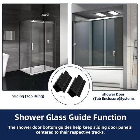 Universal 1/2 Inch Wide Sliding Shower Door Bottom Guide Kit 3 Inch Long With Screws Replacement Shower Door Parts