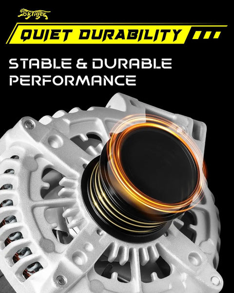 Beefed-Up 220A 12V Alternator With 6-Groove Clutch Pulley for Jeep Grand Cherokee 2011-2021 3.6L, close-up view