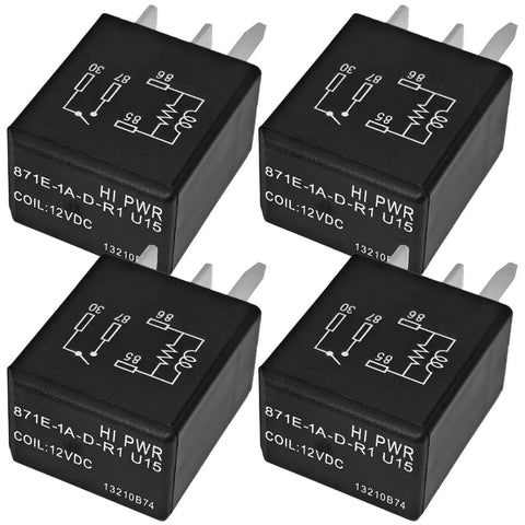 12V DC 35 Amp Four Pin General Purpose Automotive Relay Pack Of Four U15 Model for high current electrical switching