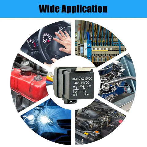 Two Pack Waterproof Relay And Harness Kit Forty To Thirty Amp Twelve Volt Relay Switch Five Pin SPDT Car Relay application collage