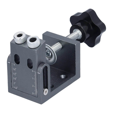 Pocket Hole Jig Kit With 52 Pieces, 15 Degree Adjustable Drilling Locator, aluminum alloy positioner, side view