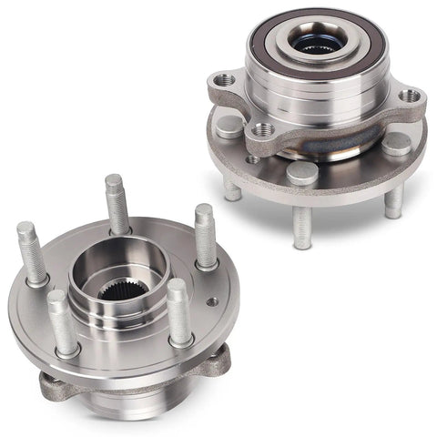512460 Front And Rear Wheel Hub And Bearing Assembly For Ford Explorer 2011 To 2018 And Police Interceptor Utility 2013 To 2019 5 Lug With ABS 2 Pack
