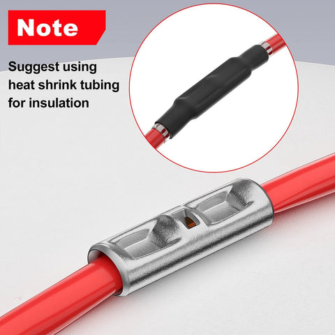 Airic UL-listed non-insulated butt connector for 22-16 AWG bare copper wire, crimp splice terminal