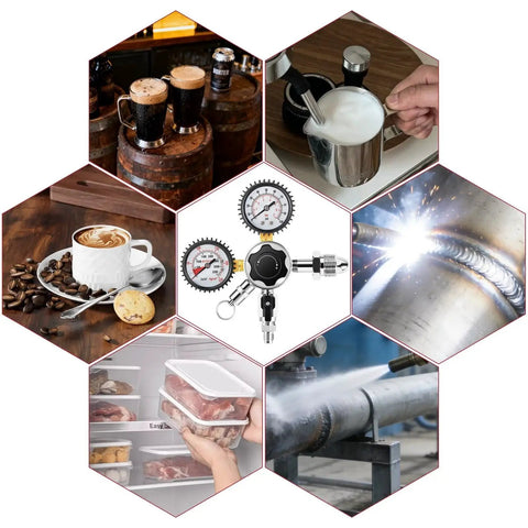 Draft Beer Nitrogen Regulator With Dual Gauges For Nitro Systems 0 To 3500 PSI Tank And 0 To 100 PSI Output CGA580 applications