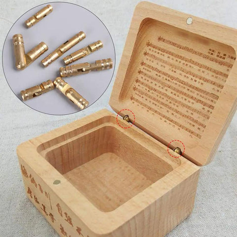 10Pcs Invisible Concealed Copper Barrel Hinges For Cabinets And Jewelry Boxes Hidden Brass Hardware 5mm x 20mm installed