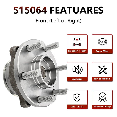 Pair Front Wheel Hub Bearing Assembly For Nissan Frontier Pathfinder Xterra And Suzuki Equator RWD Direct Fit Wheel Hub