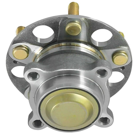 Rear Wheel Hub Bearings And Hubs Assembly Kit For 2015-2020 Acura TLX FWD And 2013-2015 And 2018-2023 Honda Accord Gas Models 2 Replacement Hubs And Bearings Set, close-up view of metal hub assembly.