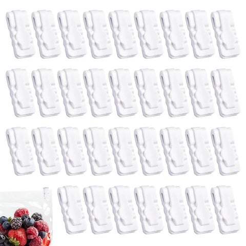 Image of 30 Piece Vacuum Storage Bags Sealing Clip Reusable Zipper Labor Saver Sliding Grip for airtight food preservation with clips.