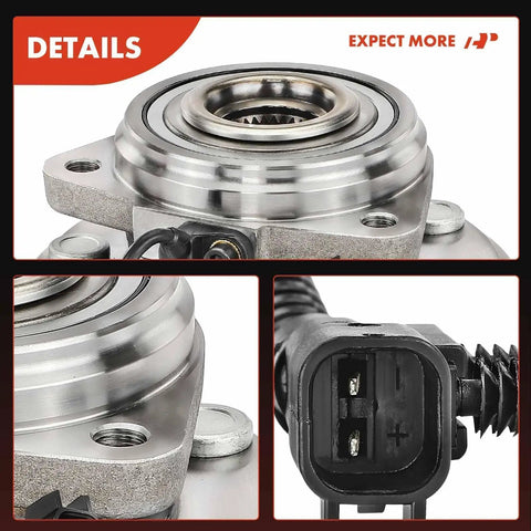 Close-up of Pair Front Wheel Bearing And Hub Assembly With ABS Compatible With Jeep Wrangler 2007 2010 5-Lug 4-Wheel ABS