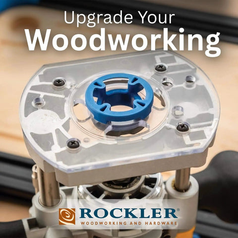 Router Jig For Cutting Boards Up To 18 By 18 Inches With Adjustable Groove And Corner Radius Guides A Pro Grade Versatile Variable Router Guide For Precise Centered Grooves And Easy To Use Smooth Routing On Any Wood Project. Shown close-up with Rockler branding.