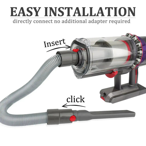 Flexible Extension Hose Attachment For Cordless Vacuum Cleaners Compatible With V15 V15s Gen5 V12 V11 V10 V9 V8 V7 Models showing easy installation