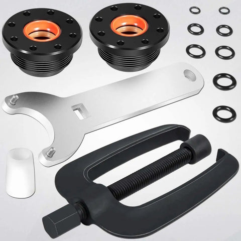 Front Mount Hydraulic Steering Cylinder Seals Kit With Pin Wrench HS5157 For Seastar HC5345 shown with components