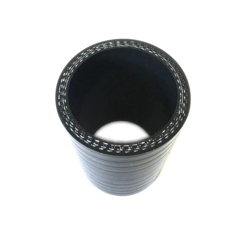 Top view of 1.75 Inch Straight Silicone Hose Coupler High Temp Beefed Up 4 Ply Reinforced Heavy Duty 3 Inch Length 150 PSI Max Pressure