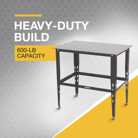 Heavy Duty Steel Welding Table With 24-Piece Fit-Up Tool Kit, 600 Lb Capacity, 36 In L X 24 In W X 33 1/4 In H, 16 Mm Fixture Holes
