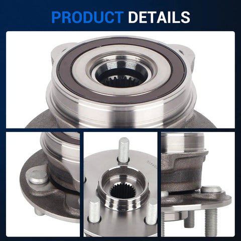 Front Wheel Hub and Bearing Assembly for Toyota Corolla 2019-2022 and Prius 2016-2022 including Prius Prime 2017-2022 and Prius AWD-E 2019-2022, 5-Lug, With ABS, 2-Pack, close-up details of hub design.