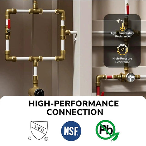 3/4 Inch Brass Push To Connect Check Valve For Copper CPVC And PEX Pipes With Upgraded Stiffener And Disconnect Clip installed image