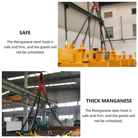 Baluue lifting chain sling with hooks on both ends, manganese steel, 49.21 in length for hoisting.