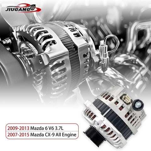 12V 110A Alternator Replacement For Mazda 6 2009 2013 And Mazda CX 9 2007 2015 With CW 6 Groove Pulley Compatible With 11267N 11267 CY0118300 Plug And Play Replacement Part For 3.7L V6 Engines Keeps Electrical System Charging Strong