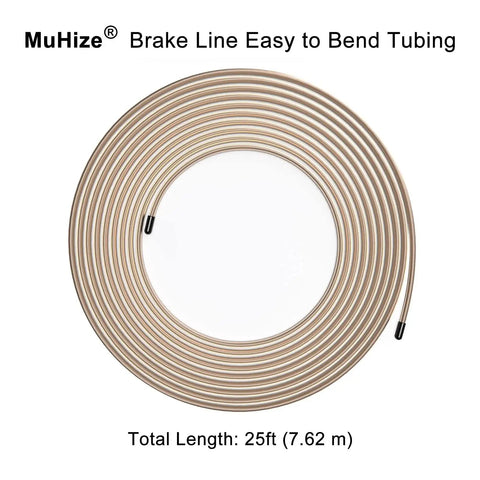 MuHize brake line 3/16 in copper-nickel tubing coil, 25 ft, non-magnetic, includes 16 fittings